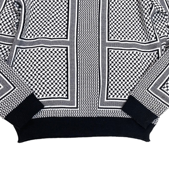 Anz Retoro Monochrome Crew Neck Sweater In Black with White Size S NWOT - Picture 7 of 11